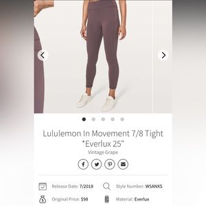 Lululemon in movement legging